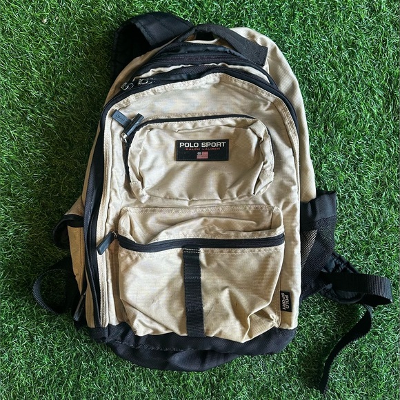 Y2K Beige Polo Sport Tactical Backpack - Picture 1 of 6